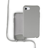 Coverzs Coque silicone avec cordon iPhone SE 2022 (gris)