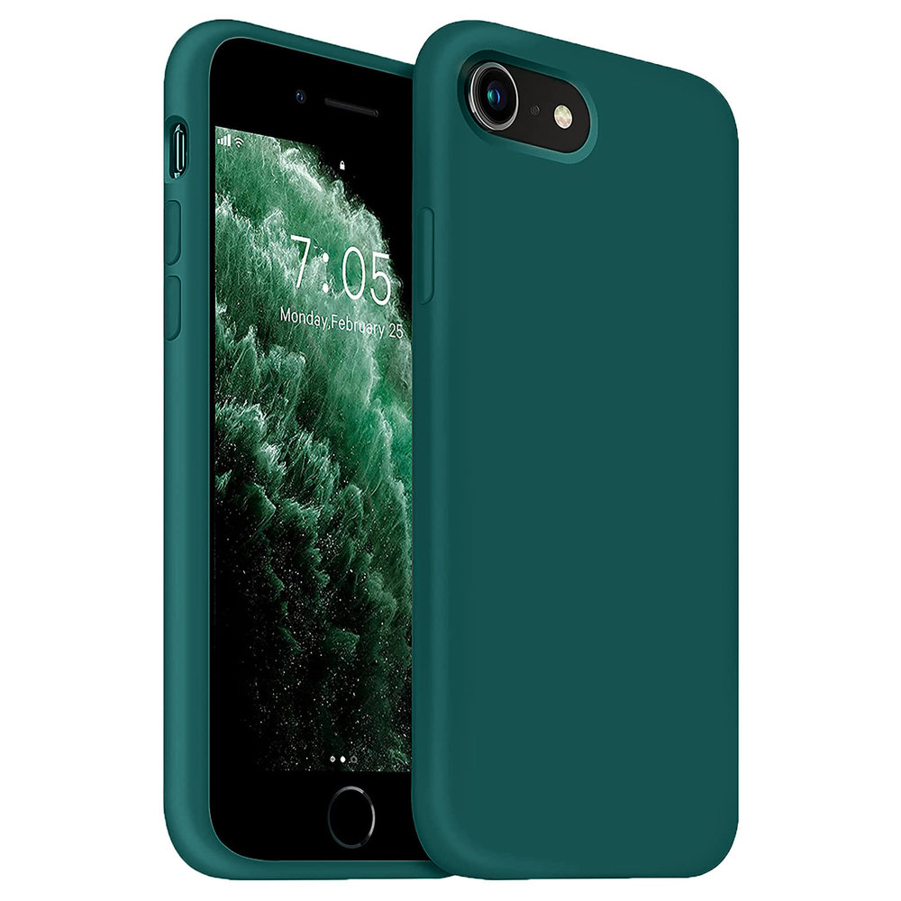 Coverzs Coverzs Coque silicone de luxe iPhone SE 2022 (vert foncé)