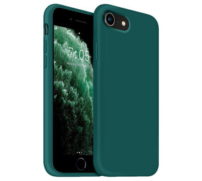 Coverzs Coque silicone de luxe iPhone SE 2022 (vert foncé)
