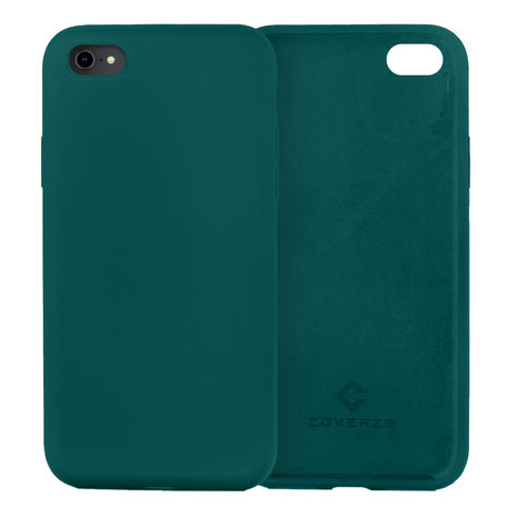 Coverzs Coverzs Coque silicone de luxe iPhone SE 2022 (vert foncé)
