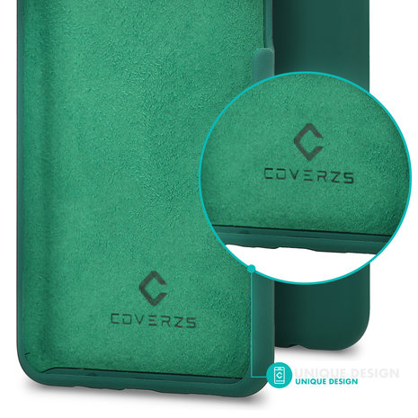 Coverzs Coverzs Coque silicone de luxe iPhone SE 2022 (vert foncé)