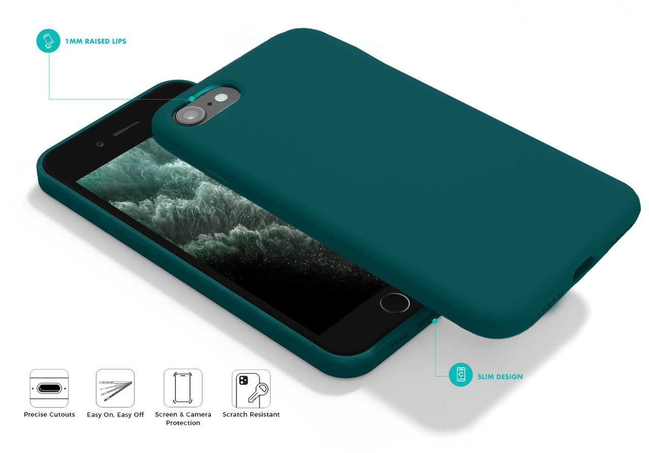 Coverzs Coverzs Coque silicone de luxe iPhone SE 2022 (vert foncé)
