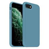 Coverzs Coque silicone de luxe iPhone SE 2022 (bleu clair)
