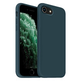 Coverzs Coque silicone de luxe iPhone SE 2022 (bleu foncé)