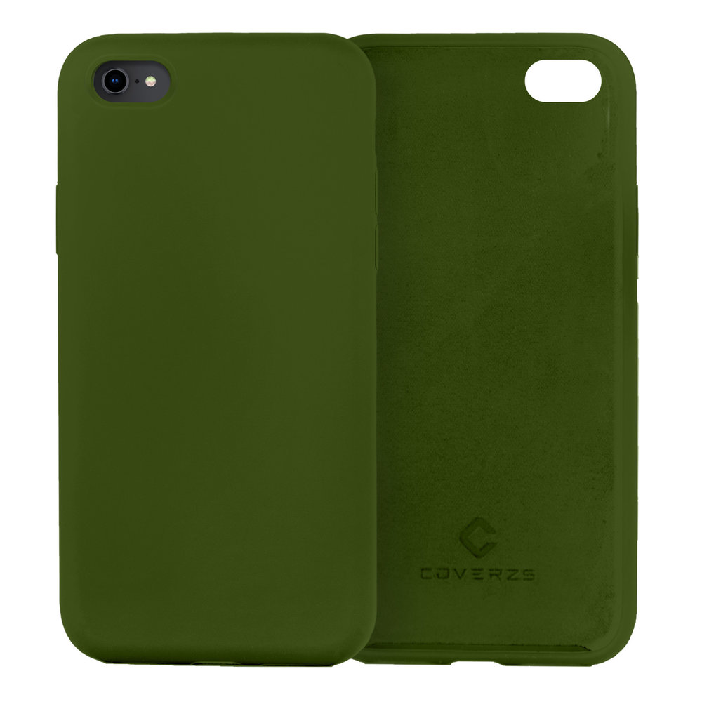 Coverzs Coverzs Coque silicone de luxe iPhone SE 2022 (vert armée)