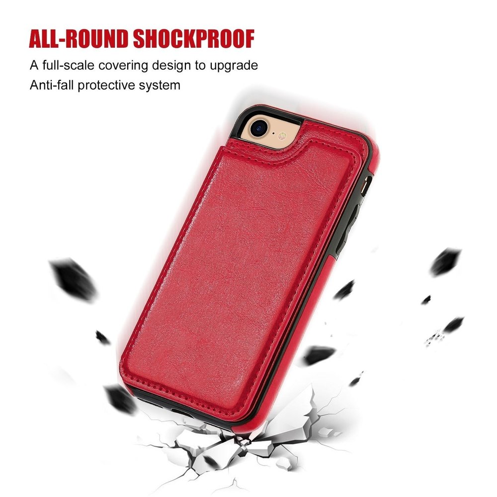 ShieldCase ShieldCase Étui portefeuille iPhone SE 2022 (rouge) ShieldCase ShieldCase Étui portefeuille iPhone SE 2022 (rouge)