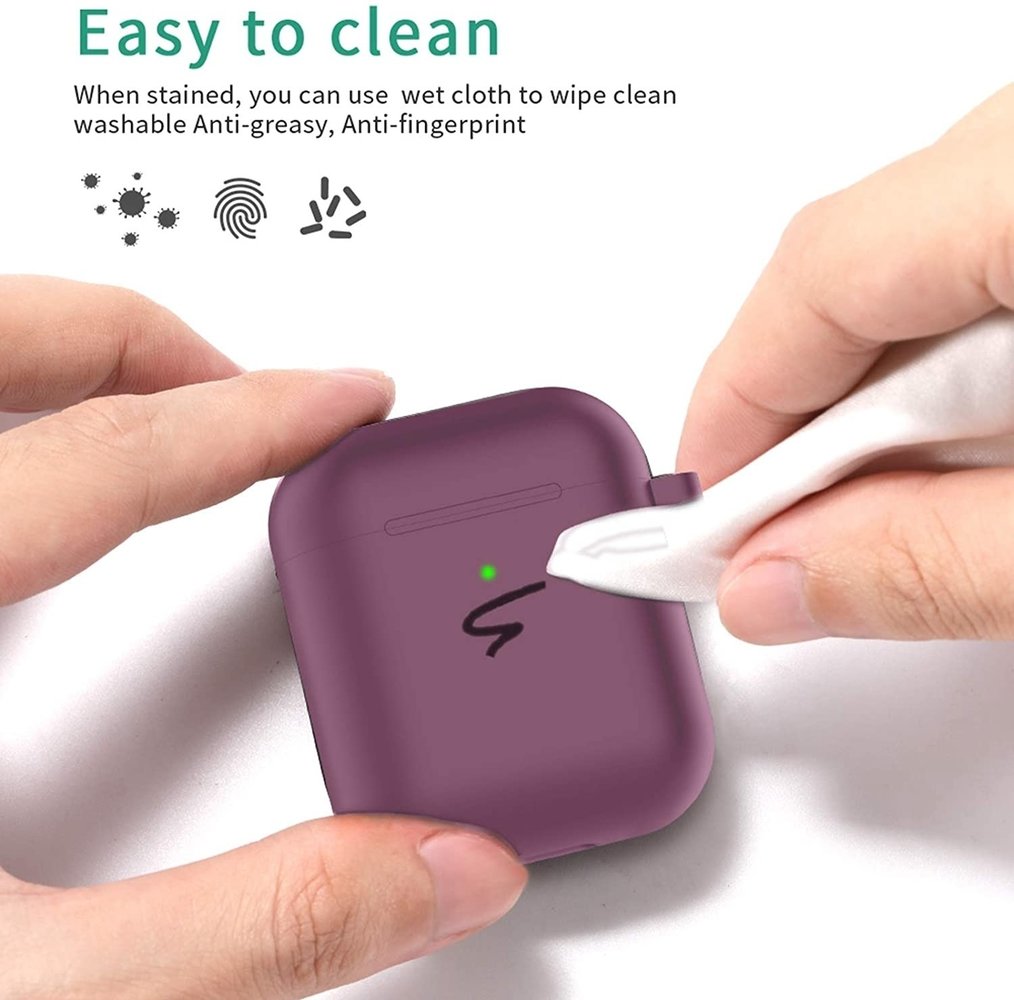 ShieldCase ShieldCase Étui silicone AirPods 2 (bourgogne)