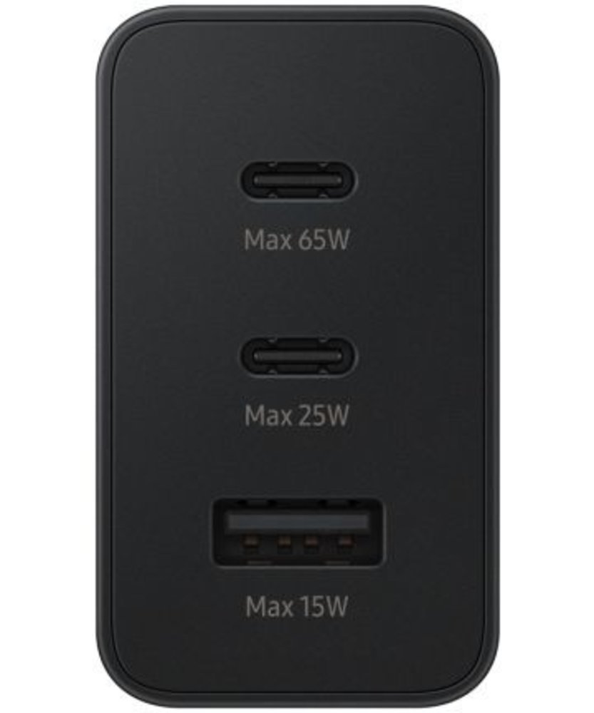 Samsung Chargeur maison triple USB A+C+C 65W Ultra rapide d'origine Samsung (noir) Samsung Chargeur maison triple USB A+C+C 65W Ultra rapide d'origine Samsung (noir)