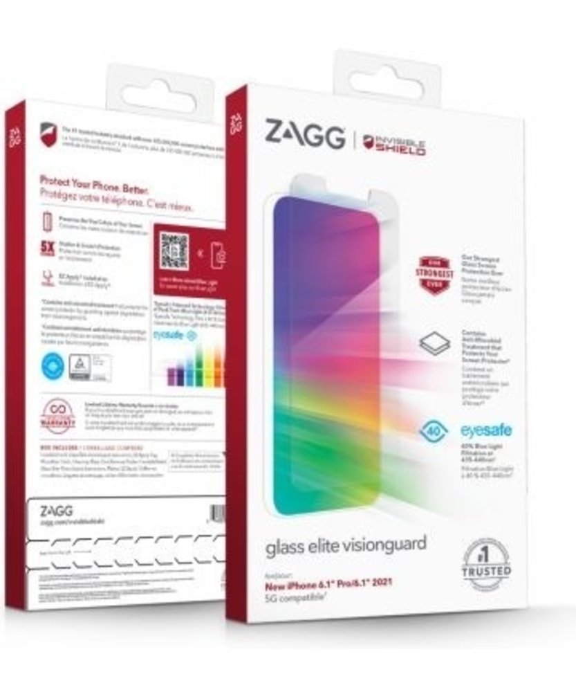 Zagg Protecteur d'écran InvisibleShield Glass Elite Visionguard iPhone 13 / 13 Pro