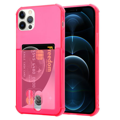ShieldCase Coque ShieldCase Shock avec porte-cartes iPhone 12 Pro Max - 6,7 pouces - Rose/rouge