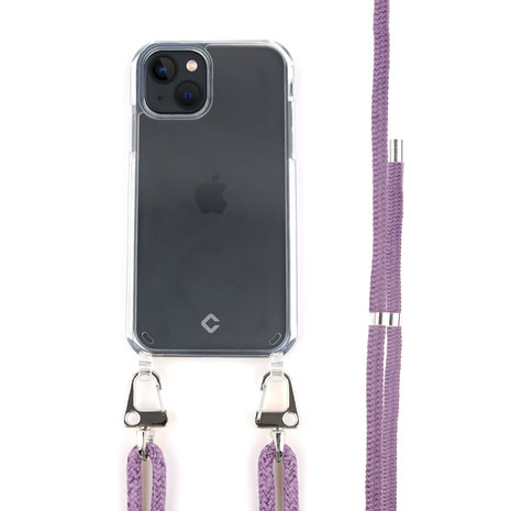 Coverzs Coverzs Coque transparente avec cordon violet iPhone 13 Mini Coverzs Coverzs Coque transparente avec cordon violet iPhone 13 Mini