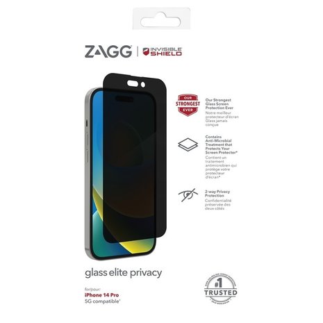 Zagg InvisibleShield Glass Elite Privacy iPhone 14 Pro protection écran