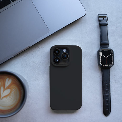 Coverzs Coverzs Coque silicone solide iPhone 14 (noir)