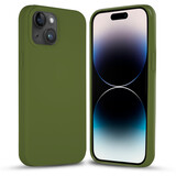 Coverzs Coque silicone solide iPhone 14 (vert armée)