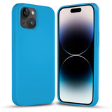 Coverzs Coque silicone solide iPhone 14 (bleu clair)