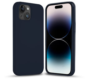 Coverzs Coque silicone solide iPhone 14 (bleu)