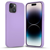 Coverzs Coque silicone solide iPhone 14 (violet clair)