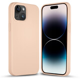 Coverzs Coque silicone solide iPhone 14 (rose tendre)