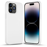 Coverzs Coque silicone solide iPhone 14 Pro Max (blanche)