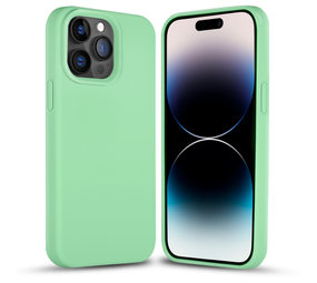Coverzs Coque silicone solide iPhone 14 Pro Max (menthe)