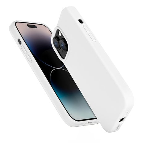 Coverzs Coverzs Coque silicone solide iPhone 14 Plus (blanche)