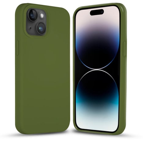 Coverzs Coverzs Coque silicone solide iPhone 14 Plus (vert armée)