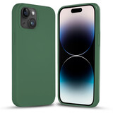 Coverzs Coque silicone solide iPhone 14 Plus (vert sapin)
