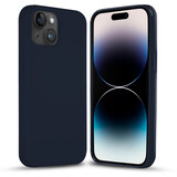 Coverzs Coque silicone solide iPhone 14 Plus (bleu)