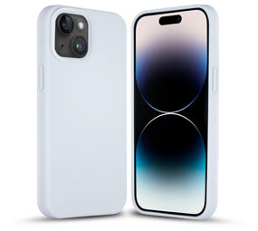 Coverzs Coque silicone solide iPhone 14 Plus (bleu pastel)