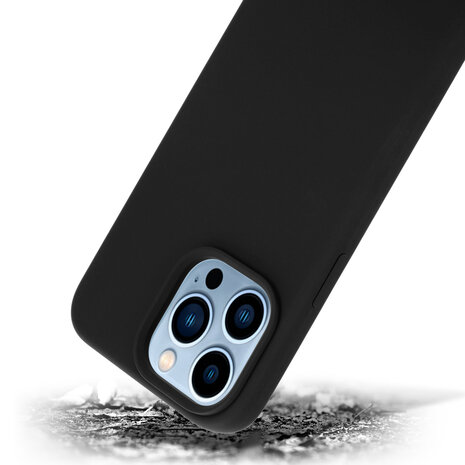 Coverzs Coverzs Coque Luxe Liquid Silicone iPhone 14 Pro Max (noir)