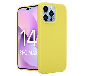 Coverzs Coque Luxe Liquid Silicone iPhone 14 Pro Max (jaune)
