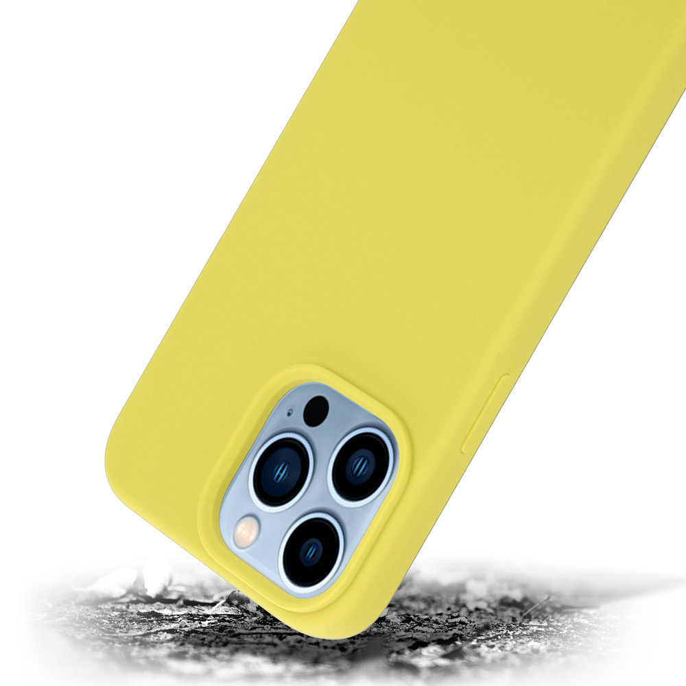 Coverzs Coverzs Coque Luxe Liquid Silicone iPhone 14 Pro Max (jaune)