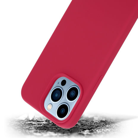 Coverzs Coverzs Coque Luxe Liquid Silicone iPhone 14 Pro Max (rouge)