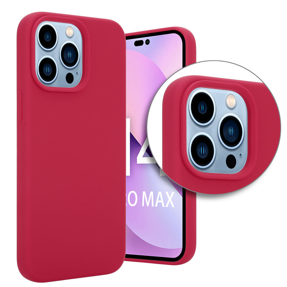 Coverzs Coverzs Coque Luxe Liquid Silicone iPhone 14 Pro Max (rouge)