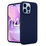 Coverzs Coque Luxe Liquid Silicone iPhone 14 Pro Max (bleu foncé)