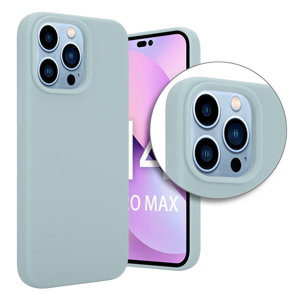 Coverzs Coverzs Coque Luxe Liquid Silicone iPhone 14 Pro Max (gris bleu) Coverzs Coverzs Coque Luxe Liquid Silicone iPhone 14 Pro Max (gris bleu)