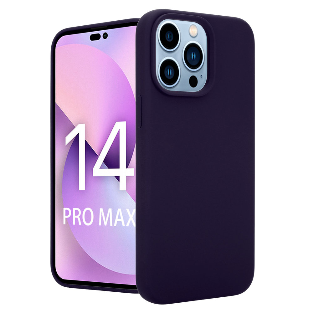 Coverzs Coverzs Coque Luxe Liquid Silicone iPhone 14 Pro Max (bleu marine)