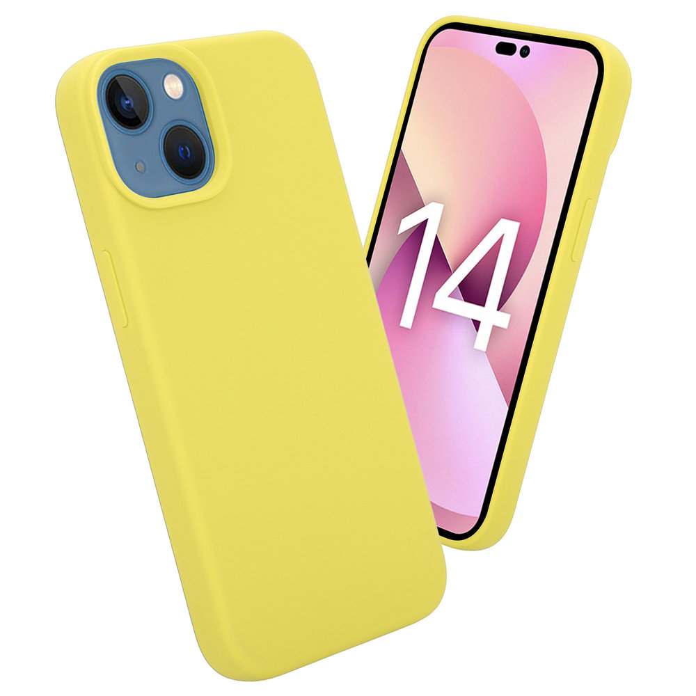 Coverzs Coverzs Coque Luxe Liquid Silicone iPhone 14 Plus (jaune)