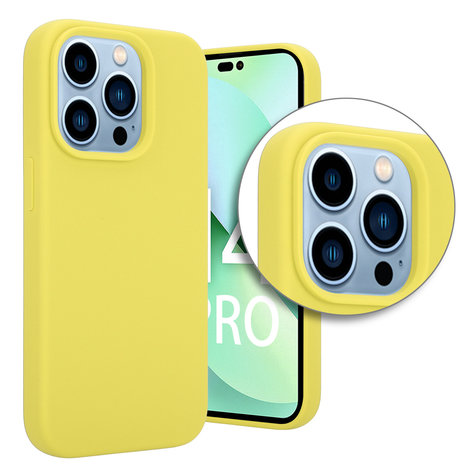 Coverzs Coverzs Coque Luxe Liquid Silicone iPhone 14 Pro (jaune) Coverzs Coverzs Coque Luxe Liquid Silicone iPhone 14 Pro (jaune)