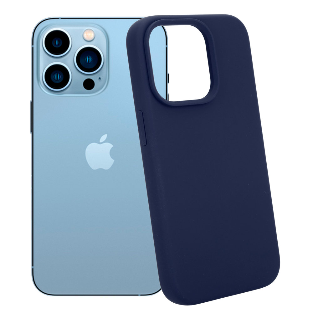 Coverzs Coverzs Coque Luxe Liquid Silicone iPhone 14 Pro (bleu foncé)