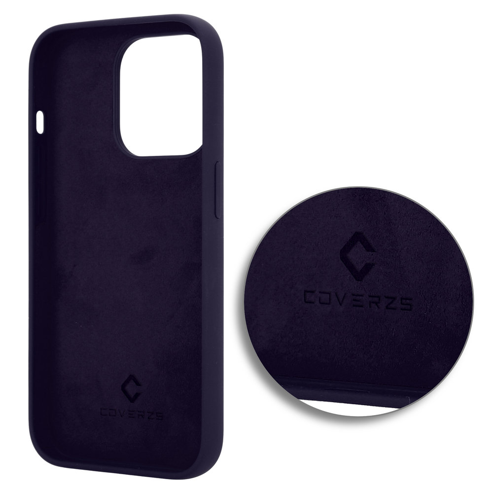 Coverzs Coverzs Coque Luxe Liquid Silicone iPhone 14 Pro (bleu marine)