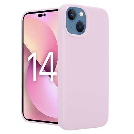 Coverzs Coverzs Coque Luxe Liquid Silicone iPhone 14 (rose)