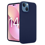 Coverzs Coque Luxe Liquid Silicone iPhone 14 (bleu foncé)