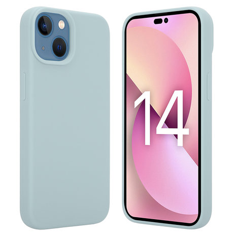 Coverzs Coverzs Coque Luxe Liquid Silicone iPhone 14 (gris bleu) Coverzs Coverzs Coque Luxe Liquid Silicone iPhone 14 (gris bleu)