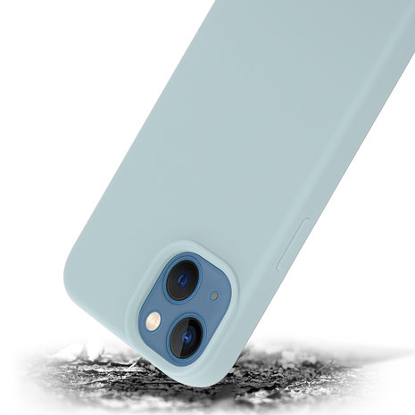 Coverzs Coverzs Coque Luxe Liquid Silicone iPhone 14 (gris bleu) Coverzs Coverzs Coque Luxe Liquid Silicone iPhone 14 (gris bleu)