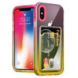ShieldCase Coque iPhone X/Xs porte-cartes coloré (rose/jaune)