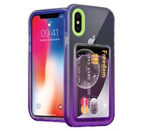 ShieldCase Coque iPhone X/Xs porte-cartes coloré (vert/violet)