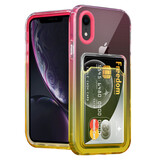 ShieldCase Coque iPhone Xr porte-cartes coloré (rose/jaune)