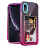 ShieldCase Coque iPhone Xr porte-cartes colorée (turquoise/rose)