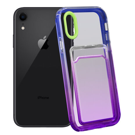 ShieldCase ShieldCase Coque iPhone Xr porte-cartes coloré (vert/violet) ShieldCase ShieldCase Coque iPhone Xr porte-cartes coloré (vert/violet)